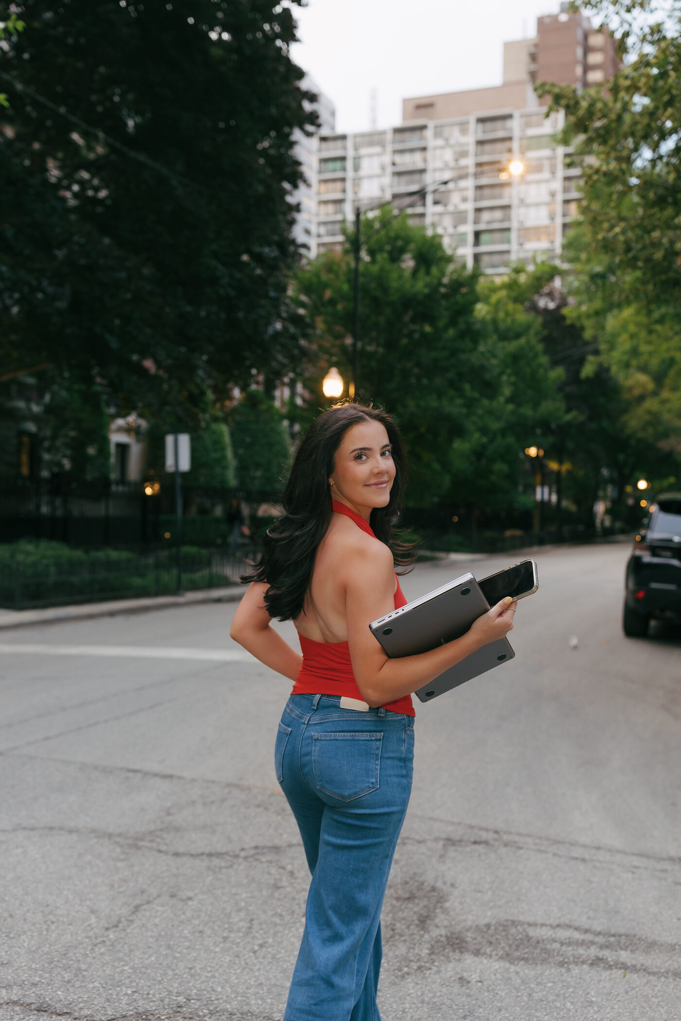 Catie with laptop