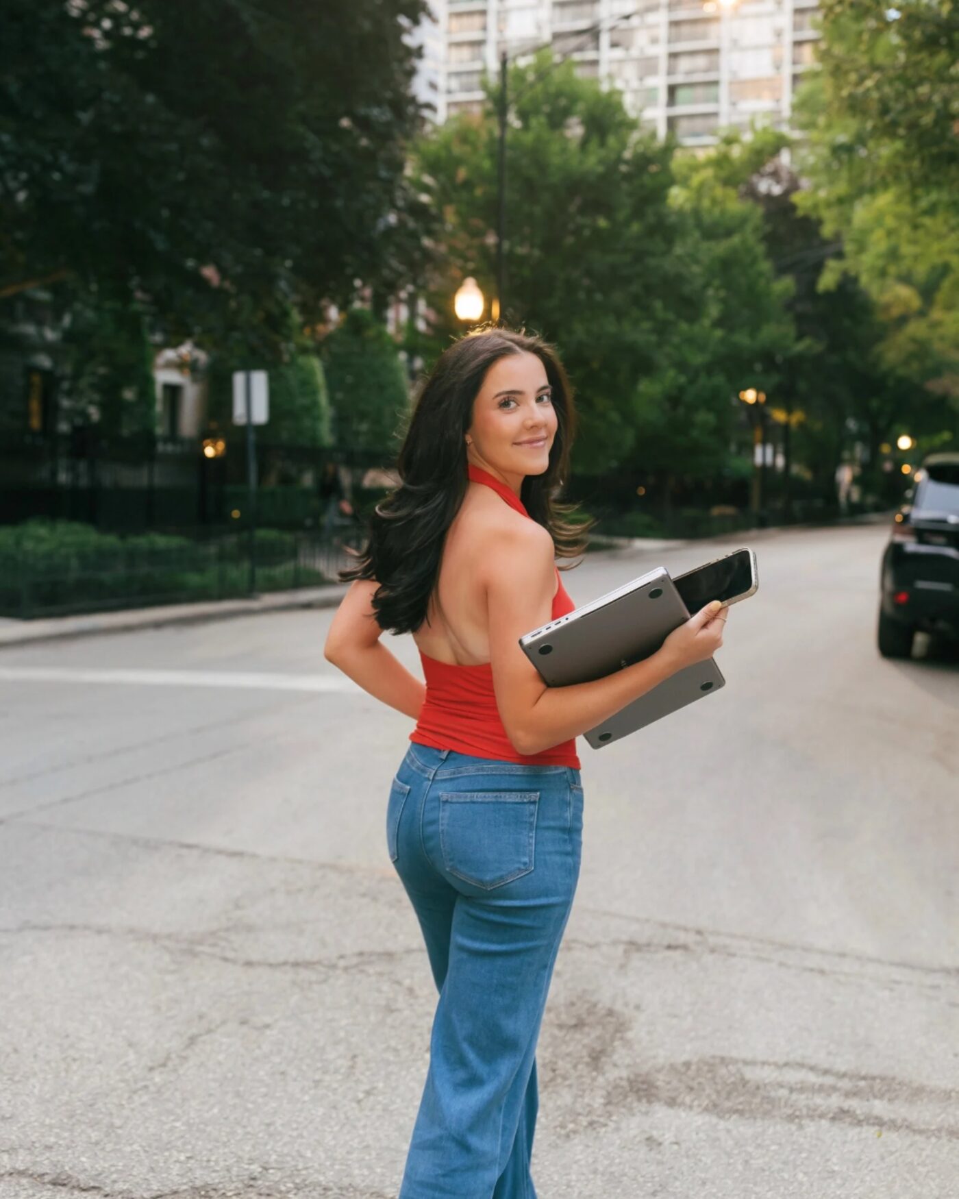 Catie with laptop